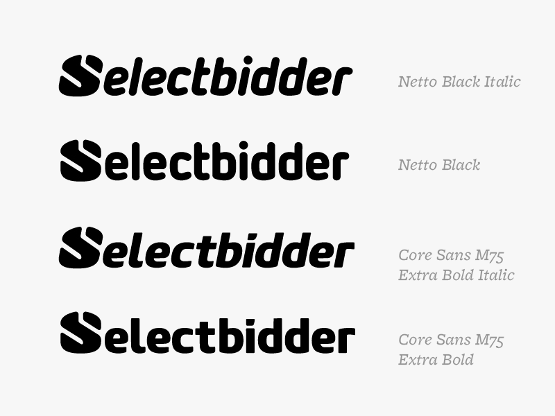 Selectbidder logo - typography