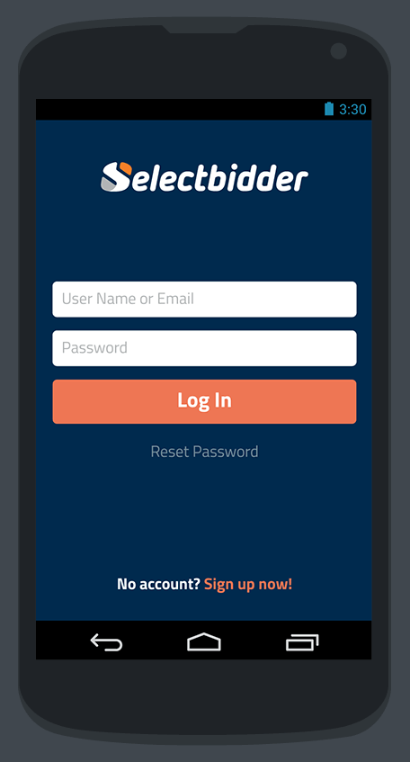 Selectbidder Mobile - Login