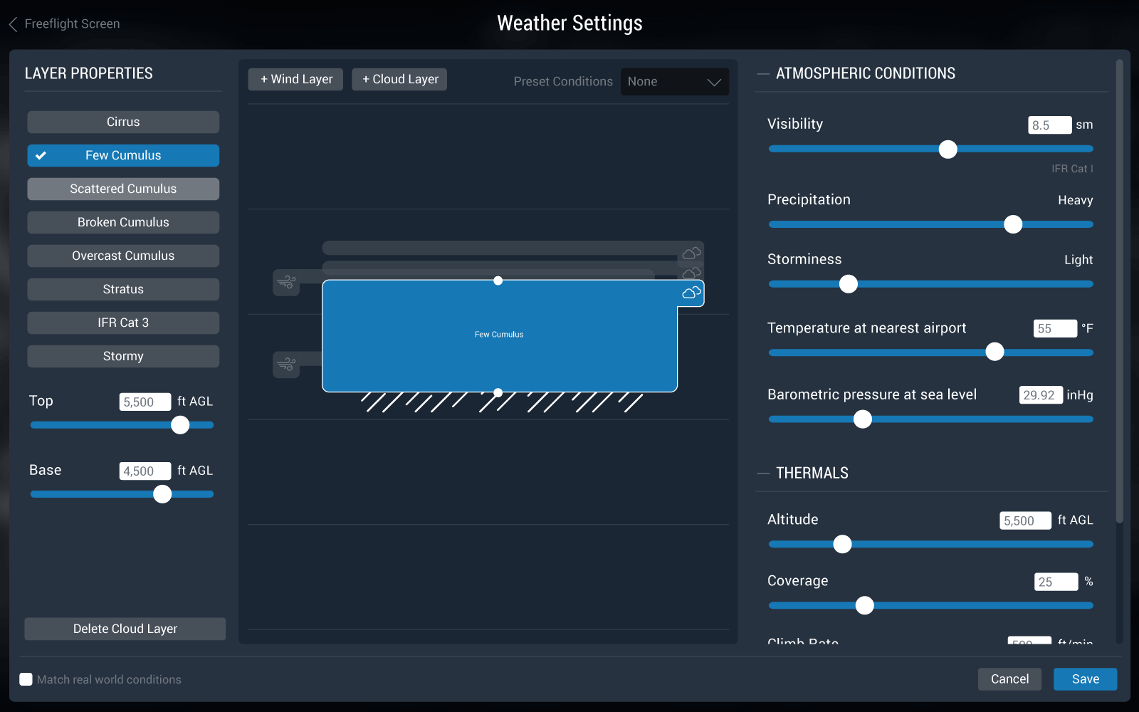 X-Plane Weather Settings